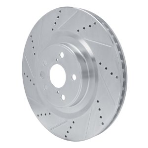 Lexus RC Brake Rotor (1) - Front - DFC - Drilled & Slotted - Silver - `13-`25
