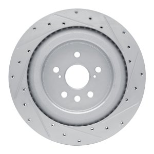 Lexus RX350h Brake Rotor (1) - Rear Left - DFC - Drilled & Slotted - Silver - `20-`25