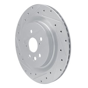 Lexus RX350h Brake Rotor (1) - Rear Left - DFC - Drilled & Slotted - Silver - `20-`25
