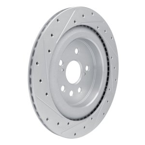 Lexus RX450h Brake Rotor (1) - Rear Right - DFC - Drilled & Slotted - Silver - `20-`25