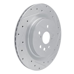Lexus RX450h Brake Rotor (1) - Rear Right - DFC - Drilled & Slotted - Silver - `20-`25
