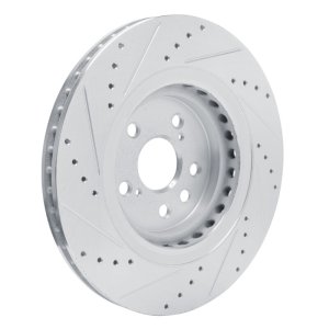 Lexus RX350 Brake Rotor (1) - Front Right - DFC - Drilled & Slotted - Silver - `20-`25