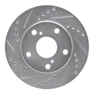 Toyota Camry Brake Rotor (1) - Front Left - DFC - Drilled & Slotted - Silver - `92-`01