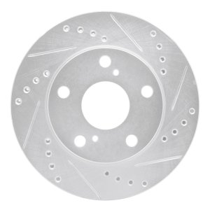 Toyota Camry Brake Rotor (1) - Front Right - DFC - Drilled & Slotted - Silver - `92-`01