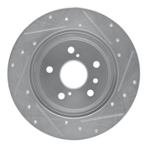 Lexus RX300 Brake Rotor (1) - Rear Left - DFC - Drilled & Slotted - Silver - `92-`03