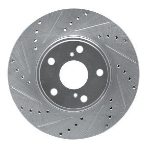 Lexus ES330 Brake Rotor (1) - Front Left - DFC - Drilled & Slotted - Silver - `99-`07