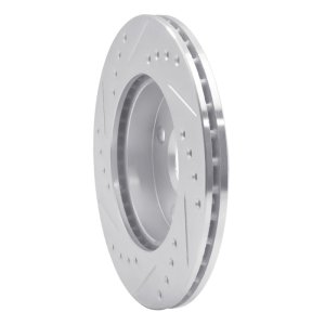 Toyota Yaris Brake Rotor (1) - Front Right - DFC - Drilled & Slotted - Silver - `99-`05