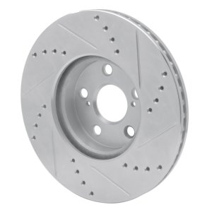 Pontiac Vibe Brake Rotor (1) - Front Left - DFC - Drilled & Slotted - Silver - `08-`19