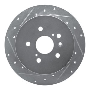 Toyota Venza Brake Rotor (1) - Rear Left - DFC - Drilled & Slotted - Silver - `09-`15