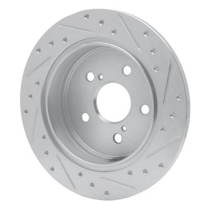 Toyota Prius V Brake Rotor (1) - Rear Left - DFC - Drilled & Slotted - Silver - `12-`20