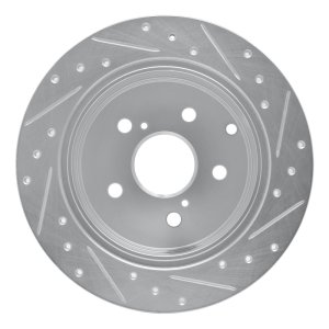 Toyota Prius V Brake Rotor (1) - Rear Left - DFC - Drilled & Slotted - Silver - `12-`20