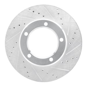 Lexus LX470 Brake Rotor (1) - Front Right - DFC - Drilled & Slotted - Silver - `98-`07