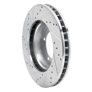 Lexus LX470 Brake Rotor (1) - Front Right - DFC - Drilled & Slotted - Silver - `98-`07