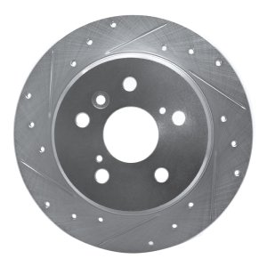 Lexus RX300 Brake Rotor (1) - Rear Left - DFC - Drilled & Slotted - Silver - `99-`03