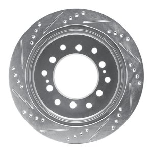 Lexus GX470 Brake Rotor (1) - Rear Right - DFC - Drilled & Slotted - Silver - `01-`09