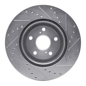 Lexus RX350 Brake Rotor (1) - Front Left - DFC - Drilled & Slotted - Silver - `04-`09