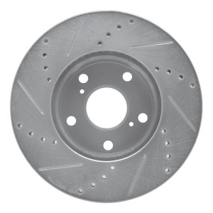 Toyota Tacoma Brake Rotor (1) - Front Right - DFC - Drilled & Slotted - Silver - `05-`15