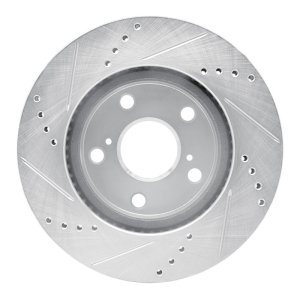 Lexus HS250H Brake Rotor (1) - Front Right - DFC - Drilled & Slotted - Silver - `06-`18