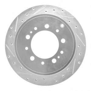 Lexus LX570 Brake Rotor (1) - Rear Left - DFC - Drilled & Slotted - Silver - `07-`22