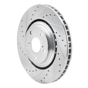 Lexus NX200T Brake Rotor (1) - Front Left - DFC - Drilled & Slotted - Silver - `08-`21