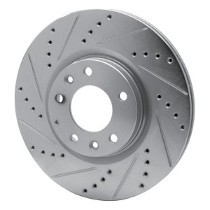 Mazda RX-8 Brake Rotor (1) - Front Left - DFC - Drilled & Slotted - Silver - `04-`08