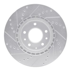 Mazda RX-8 Brake Rotor (1) - Front Right - DFC - Drilled & Slotted - Silver - `04-`08