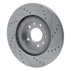 Mazda RX-8 Brake Rotor (1) - Front Left - DFC - Drilled & Slotted - Silver - `04-`11