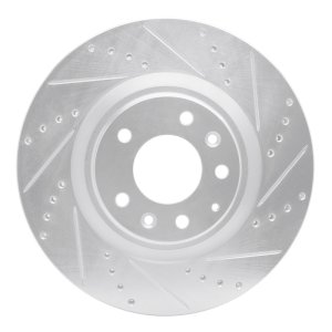Mazda RX-8 Brake Rotor (1) - Front Right - DFC - Drilled & Slotted - Silver - `04-`11