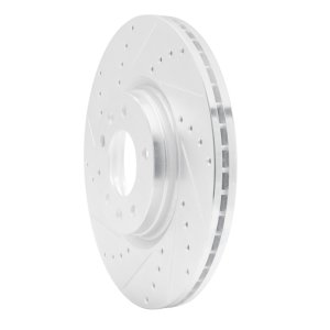 Mazda 6 Brake Rotor (1) - Front Left - DFC - Drilled & Slotted - Silver - `06-`07