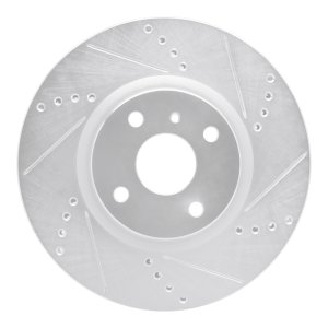 Mazda MX-5 Miata Brake Rotor (1) - Front Right - DFC - Drilled & Slotted - Silver - `16-`25