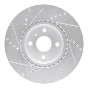 Mazda MX-5 Miata Brake Rotor (1) - Front Right - DFC - Drilled & Slotted - Silver - `16-`25