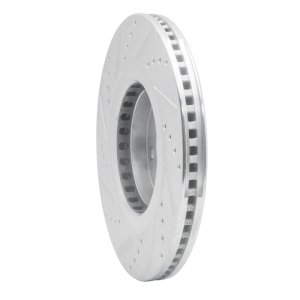 Mazda CX-9 Brake Rotor (1) - Front Right - DFC - Drilled & Slotted - Silver - `16-`25