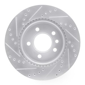 Volkswagen Amarok Brake Rotor (1) - Front Right - DFC - Drilled & Slotted - Silver - `10-`17