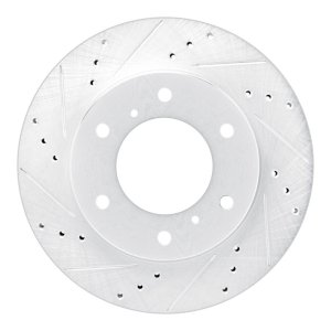 Mitsubishi Montero Sport Brake Rotor (1) - Front Left - DFC - Drilled & Slotted - Silver - `07-`17
