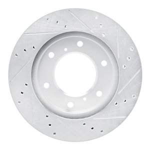 Mitsubishi Montero Sport Brake Rotor (1) - Front Left - DFC - Drilled & Slotted - Silver - `07-`17