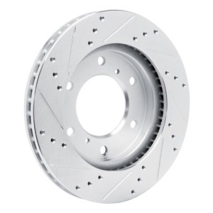 Mitsubishi Montero Sport Brake Rotor (1) - Front Left - DFC - Drilled & Slotted - Silver - `07-`17