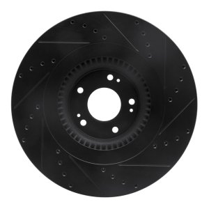 Genesis G80 Brake Rotor (1) - Front Left - DFC - Drilled & Slotted - Black - `12-`17