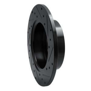 Land Rover Defender 90 Brake Rotor (1) - Rear Left - DFC - Drilled & Slotted - Black - `74-`16