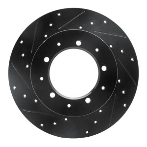 Land Rover Defender 90 Brake Rotor (1) - Rear Left - DFC - Drilled & Slotted - Black - `74-`16