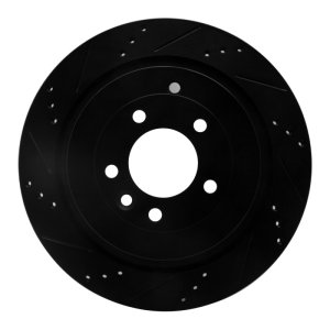 Land Rover Range Rover Sport Brake Rotor (1) - Rear Left - DFC - Drilled & Slotted - Black - `05-`16