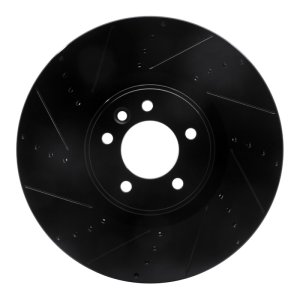 Land Rover Range Rover Sport Brake Rotor (1) - Front Left - DFC - Drilled & Slotted - Black - `10-`17