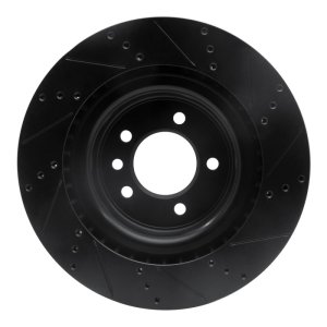 Land Rover Range Rover Sport Brake Rotor (1) - Rear Left - DFC - Drilled & Slotted - Black - `14-`24