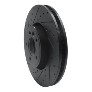 Land Rover Discovery Brake Rotor (1) - Front Left - DFC - Drilled & Slotted - Black - `18-`20