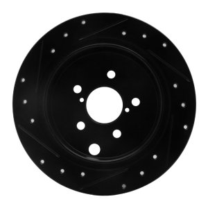 Subaru Crosstrek Brake Rotor (1) - Rear Right - DFC - Drilled & Slotted - Black - `12-`23