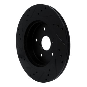 Subaru WRX Brake Rotor (1) - Rear Right - DFC - Drilled & Slotted - Black - `15-`25