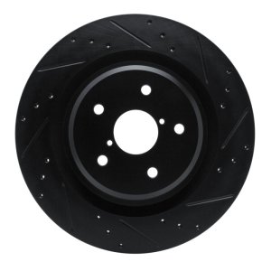 Subaru Ascent Brake Rotor (1) - Rear Right - DFC - Drilled & Slotted - Black - `19-`25