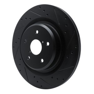 Subaru Ascent Brake Rotor (1) - Rear Right - DFC - Drilled & Slotted - Black - `19-`25