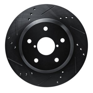 Subaru Forester Brake Rotor (1) - Rear Left - DFC - Drilled & Slotted - Black - `19-`25