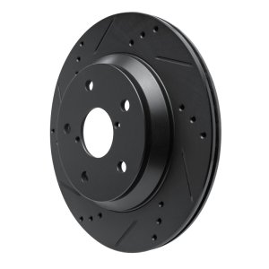 Subaru Forester Brake Rotor (1) - Rear Left - DFC - Drilled & Slotted - Black - `19-`25