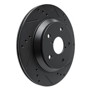 Subaru Crosstrek Brake Rotor (1) - Rear Right - DFC - Drilled & Slotted - Black - `19-`25